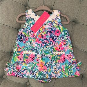 Lilly Pulitzer Baby Floral Dress - Blue and Pink